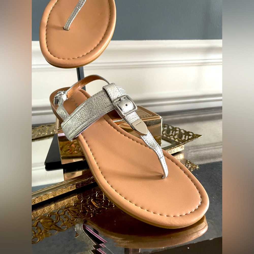 Coach Cassidy Metallic Leather Sandal- Size 8.5